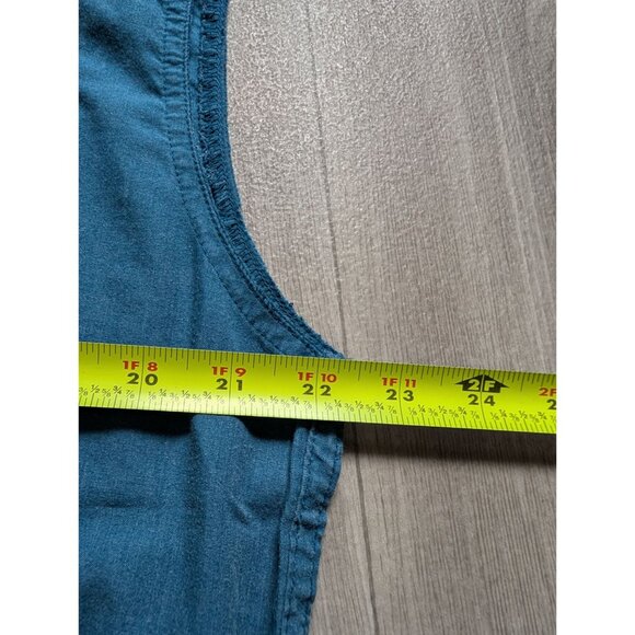 Levis Sleeveless Denim Shirt L Blue Standard Fit Button-Front - Picture 5 of 5
